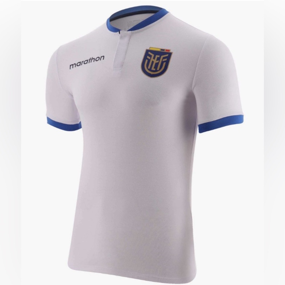 Marathon Authentic Ecuador Team Soccer White Pre Match Polo Shirt Men’s Sz: L